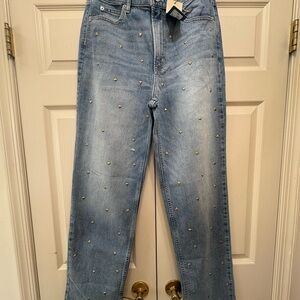 Universal Thread Light Blue Studded Straight-Leg Jeans